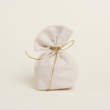 Beauty Home ΠΟΥΓΚΙ ΜΕ ΒΑΣΗ 8 x 12 cm  ΕΚΡΟΥ ΧΡΥΣΟ LUREX