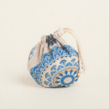 Beauty Home ΠΟΥΓΚΙ ΟΒΑΛ ΜΕ ΚΟΡΔΟΝΙ 13 x 14 cm ΜΠΛΕ ΜΑΝΤΑΛΑ