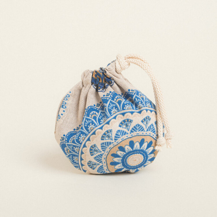 Beauty Home ΠΟΥΓΚΙ ΟΒΑΛ ΜΕ ΚΟΡΔΟΝΙ 13 x 14 cm ΜΠΛΕ ΜΑΝΤΑΛΑ