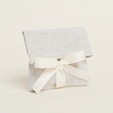 Beauty Home ΠΟΥΓΚΙ ΜΕ ΚΟΡΔΕΛΑ 12 x 17 cm ΓΚΡΙ ΑΣΗΜΙ LUREX