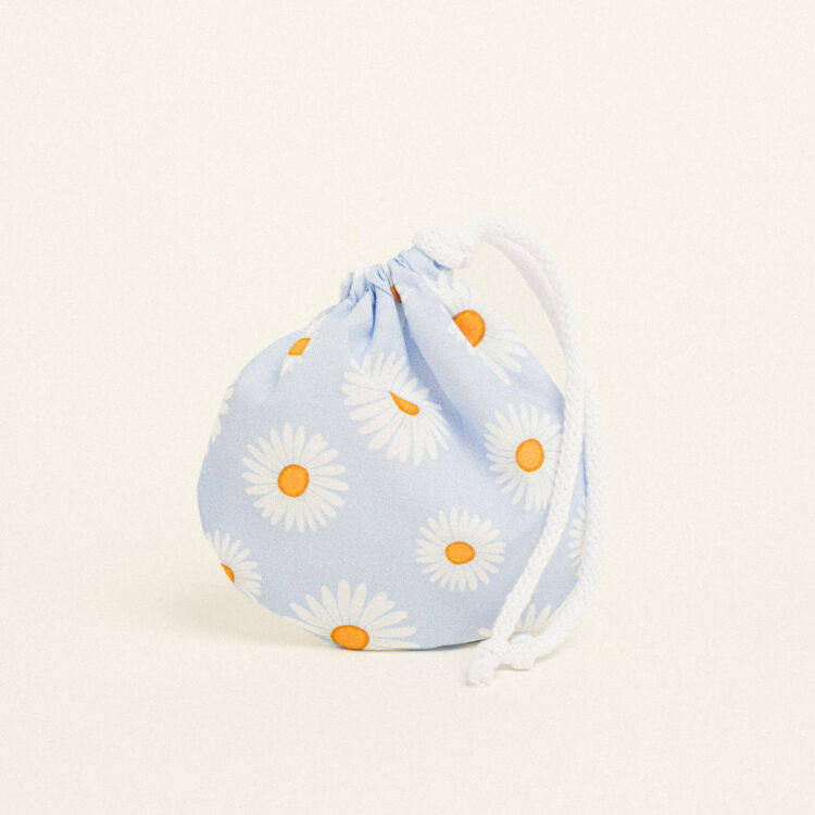 Beauty Home ΠΟΥΓΚΙ ΟΒΑΛ ΜΕ ΚΟΡΔΟΝΙ 13 x 14 cm ΠΟΠΛΙΝΑ ΜΑΡΓΑΡΙΤΕΣ ΓΑΛΑΖΙΟ ΦΟΝΤΟ