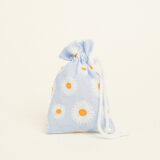 Beauty Home ΠΟΥΓΚΙ ΜΕ ΚΟΡΔΟΝΙ 12 x 17 cm ΠΟΠΛΙΝΑ ΜΑΡΓΑΡΙΤΕΣ ΓΑΛΑΖΙΟ ΦΟΝΤΟ