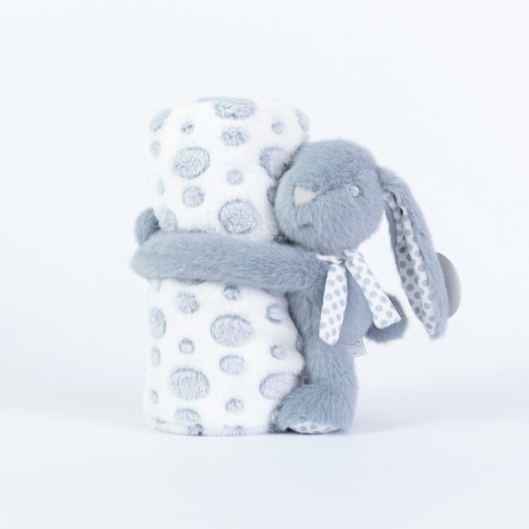 Κουβέρτα Αγκαλιάς Σετ Κουκλάκι Rabbit Γκρι