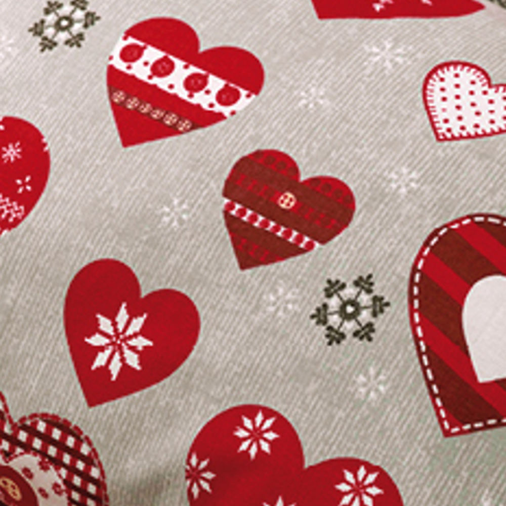 Ζεύγος Μαξιλαροθήκες Χριστουγεννιάτικες Καρδιές - Image 4