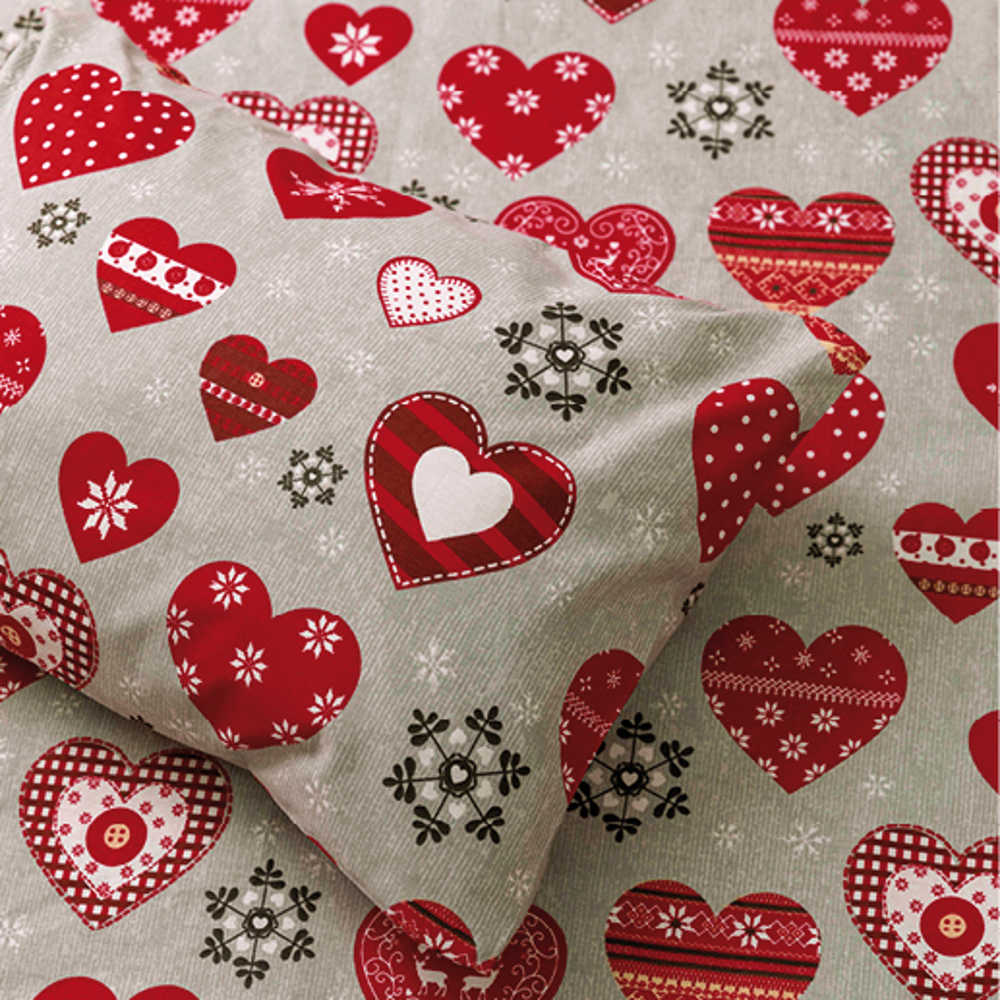 Ζεύγος Μαξιλαροθήκες Χριστουγεννιάτικες Καρδιές - Image 3