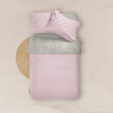 Σεντόνια Εμπριμέ Σετ Diagonal Ροζέ Υπέρδιπλα Με Λάστιχο