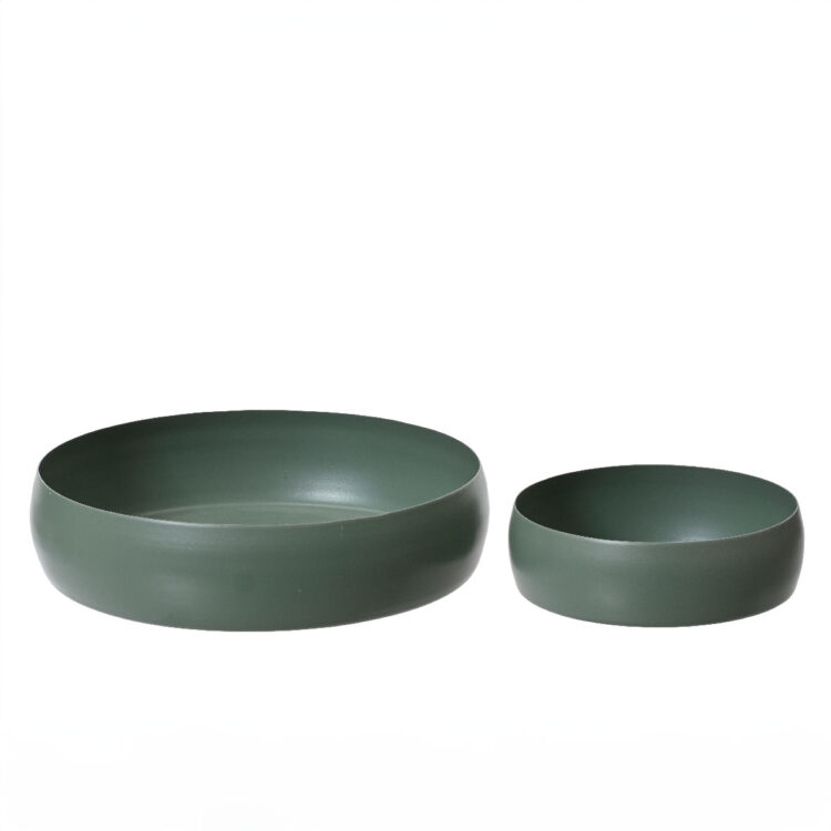 Beauty Home Μπώλ Χακί Σετ 2 ΤΜΧ 22 x 5