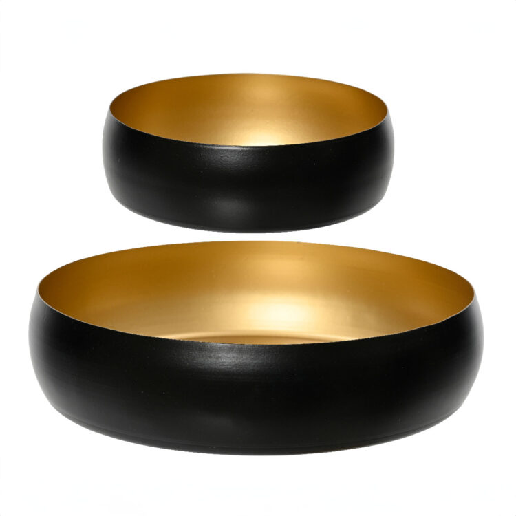 Beauty Home Μπώλ Μαύρο Σετ 2 ΤΜΧ 22 x 5