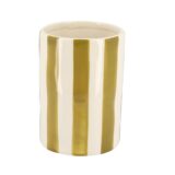 Beauty Home Κεραμικό Βάζο Iona Ριγέ Λαδί – Λευκό 9