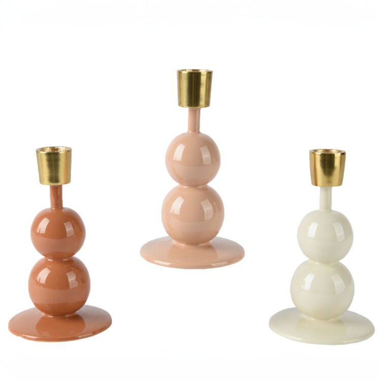 Beauty Home Μεταλλικό Κηροπήγιο με Σμάλτο 8.5 x 15 cm