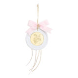 Beauty Home ΚΡΕΜΑΣΤΟ ΣΤΡΟΓΓΥΛΟ ΚΕΡΑΜΙΚΟ ME PLEXI MY 1st CHRISTMAS ΡΟΖ