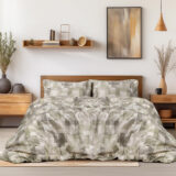 Beauty Home Σετ σεντόνια φανελένια υπέρδιπλα με λάστιχο Degas Art 12337 170x200+32 Πράσινο