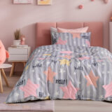 Beauty Home Σετ σεντόνια φανελένια μονά με λάστιχο Hi Art 6322 105x200+32 Γκρι