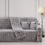 Beauty Home Γούνινο Σετ ριχτάρι 3τμχ Pop Art 8721 (180x160+180x250+180x300) Γκρι