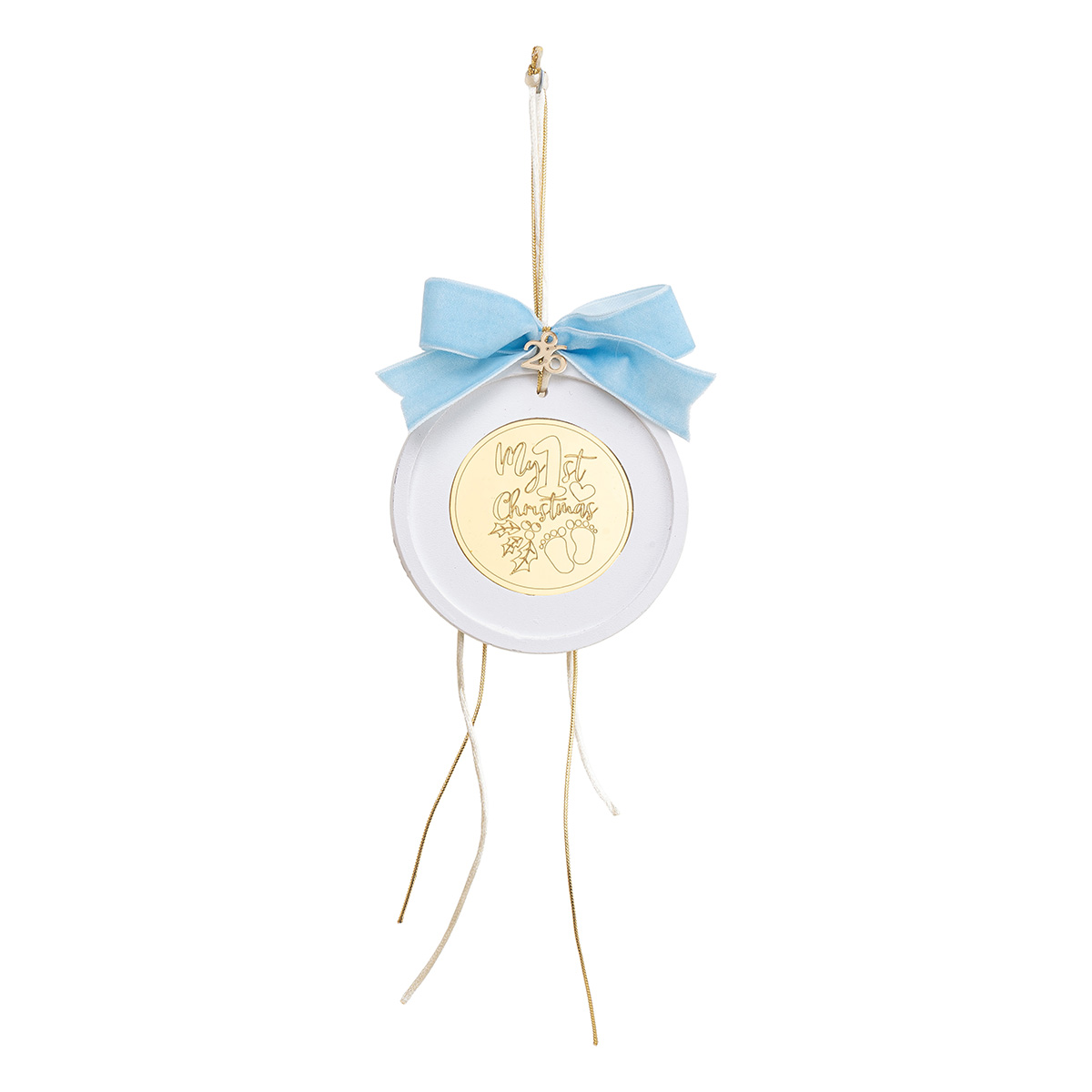 Beauty Home ΚΡΕΜΑΣΤΟ ΣΤΡΟΓΓΥΛΟ ΚΕΡΑΜΙΚΟ ME PLEXI MY 1st CHRISTMAS ΓΑΛΑΖΙΟ