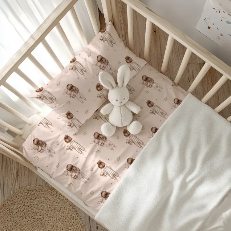 Σεντόνια Κούνιας Σετ Goodnight Ροζέ