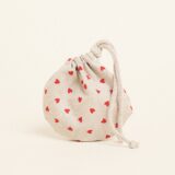 Beauty Home ΠΟΥΓΚΙ ΟΒΑΛ ΜΕ ΚΟΡΔΟΝΙ 13 x 14 cm ΜΙΚΡΕΣ ΚΟΚΚΙΝΕΣ ΚΑΡΔΙΕΣ