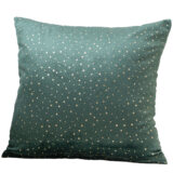 Beauty Home Μαξιλαροθήκη 45 x 45 cm Βελούδο Πράσινο Σκούρο Με Χρύσα Αστέρια