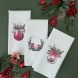 Ποτηρόπανα Κουζίνας Χριστουγεννιάτικα Christmas Ball Σετ 3ΤΜΧ