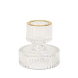 Beauty Home Κηροπήγιο γυάλινο διπλής όψης Mauro  – Διαφανές 6 x 6cm