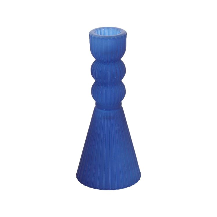 Beauty Home Κηροπήγιο γυάλινο Noah – Μπλε Ø6