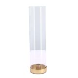 Beauty Home Κηροπήγιο Jeanne από γυαλί και μέταλλο χρυσό Ø7