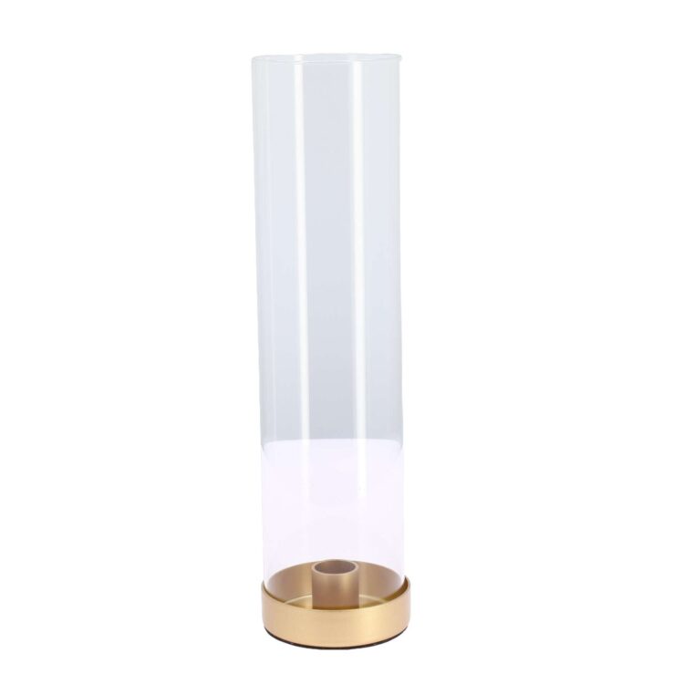 Beauty Home Κηροπήγιο Jeanne από γυαλί και μέταλλο χρυσό Ø7