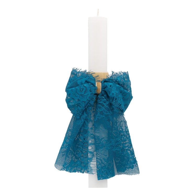 Beauty Home ΛΑΜΠΑΔΑ ΛΕΥΚΗ 33cm ΦΙΟΓΚΟΣ ΤΥΡΚΟΥΑΖ ΔΑΝΤΕΛΑ