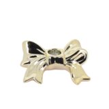 Beauty Home Κηροπήγιο ρητίνης φιόγκος Nœud – Χρυσό 13x10x3cm