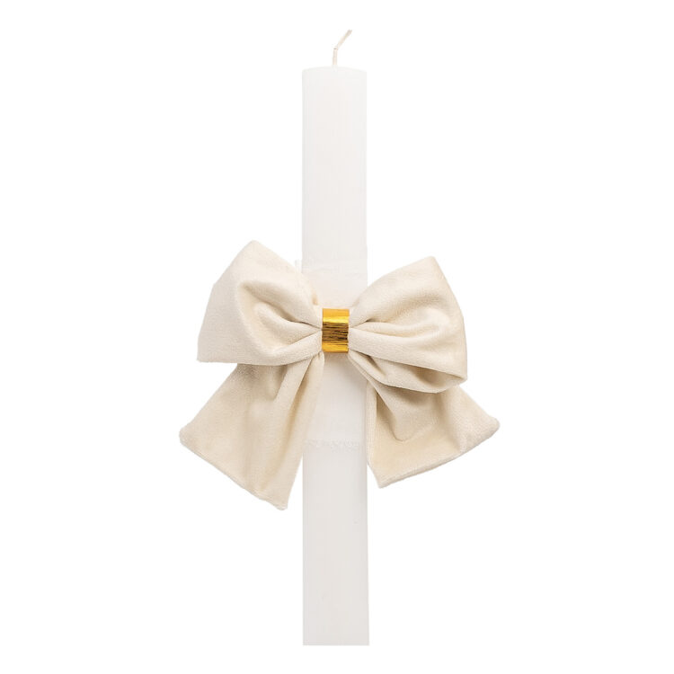 Beauty Home ΛΑΜΠΑΔΑ ΛΕΥΚΗ 33cm ΒΕΛΟΥΔΙΝΟ ΦΙΟΓΚΟΣ ΕΚΡΟΥ