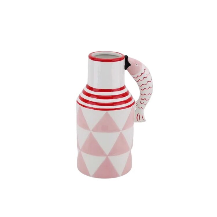 Beauty Home Κανάτα “Ψαράκια” – Ροζ/Λευκό/Κόκκινο 14x11x21