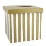 Beauty Home Κουτί από χαρτόνι για ευχετήριες κάρτες – Λαδί λευκό 20x20cm