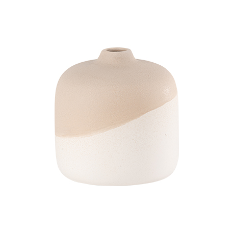 Beauty Home Βάζο κεραμικό Diana σε διχρωμία – κρέμ μπεζ 11×11