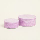 Beauty Home ΜΕΤΑΛΛΙΚΟ ΚΟΥΤΙ ΣΕΤ 2 ΤΕΜ ΛΙΛΑ 20 x 10 cm 16 x 8 cm