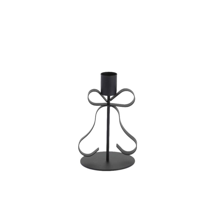 Beauty Home Κηροπήγιο μεταλλικός φιόγκος Andréa – Μαύρο 13×9