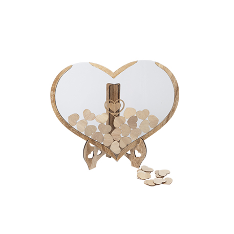 Beauty Home Ευχολόγιο σε σχήμα καρδιάς από ξύλο και Plexi glass με 70 καρδιές για ευχές 40 x 33 x 11cm