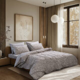 Beauty Home Σετ σεντόνια υπέρδιπλα με λάστιχο Glory Art 12363 170x200+32 Άμμου