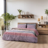 Beauty Home Σετ σεντόνια υπέρδιπλα με λάστιχο Glory Art 12371 170x200+32 Ροζ