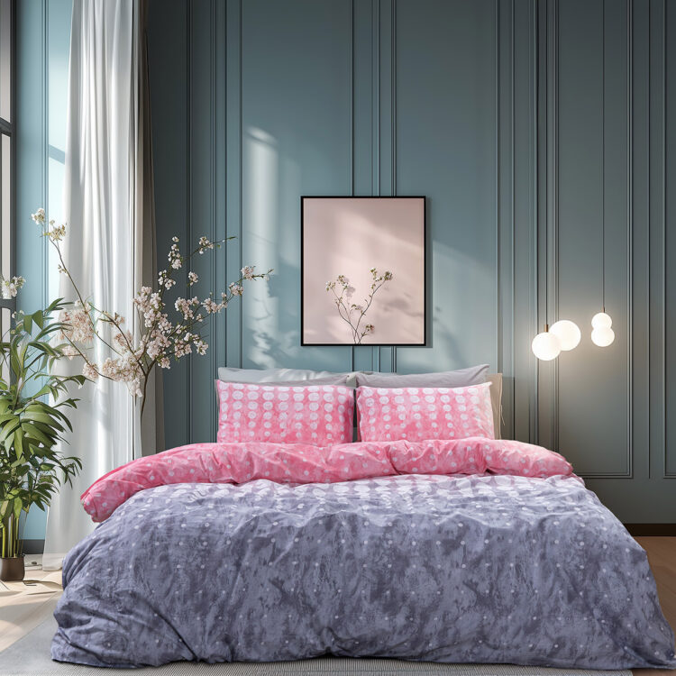 Beauty Home Σετ σεντόνια υπέρδιπλα με λάστιχο Glory Art 12372 170x200+32 Ροζ