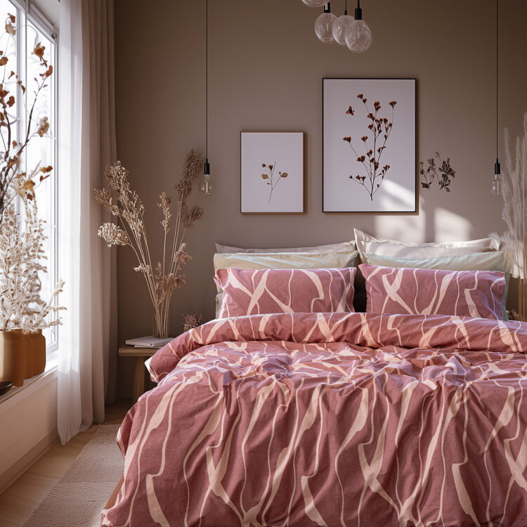 Beauty Home Σετ σεντόνια υπέρδιπλα με λάστιχο Glory Art 12375 170x200+32 Σάπιο Μήλο