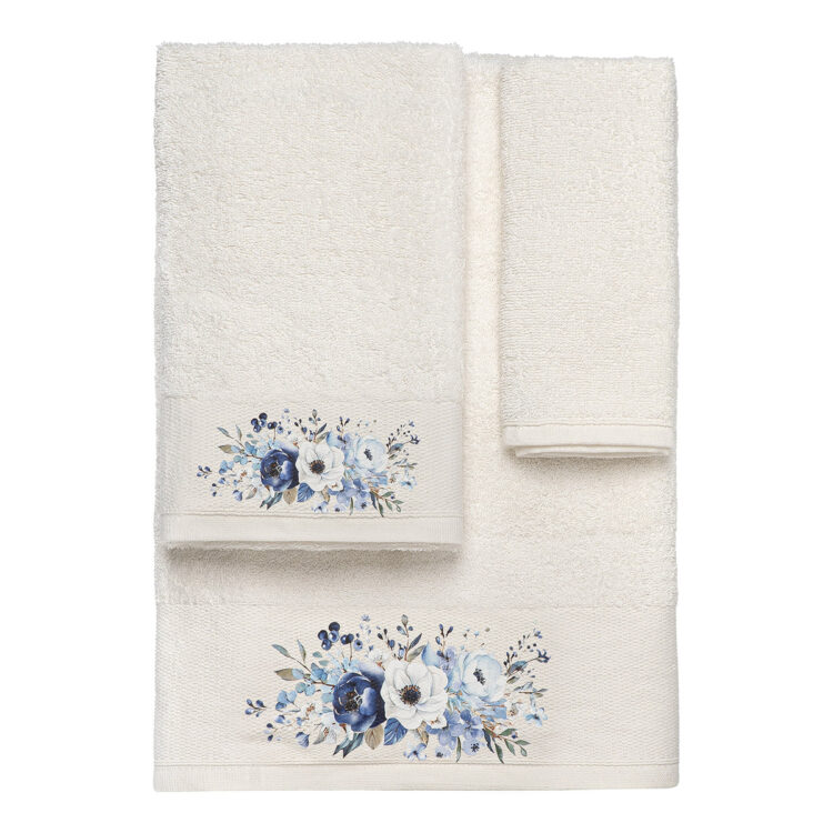 Beauty Home Σετ πετσέτες 3τμχ με εκτύπωση Art 3553 (30x50+50x90+70x140) Εκρού