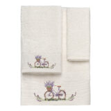 Beauty Home Σετ πετσέτες 3τμχ με εκτύπωση Art 3556 (30x50+50x90+70x140) Εκρού