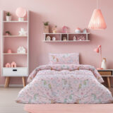 Beauty Home Σετ σεντόνια μονά με λάστιχο Candy Art 6328 110x200+32 Ροζ