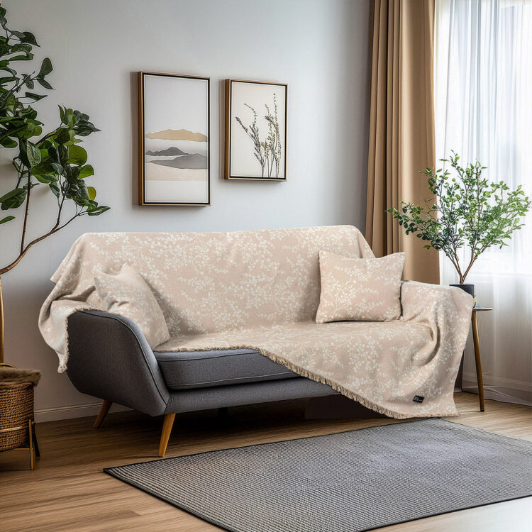 Beauty Home Ριχτάρι Τριθέσιο Amos Art 8713 170x290 Μπεζ