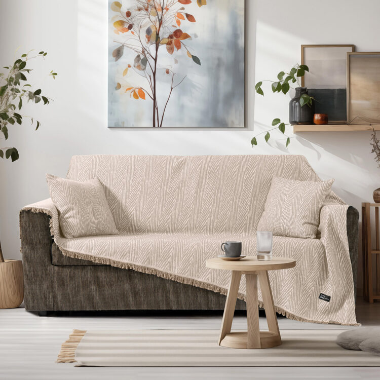 Beauty Home Ριχτάρι Τριθέσιο Amos Art 8717 170x290 Μπεζ