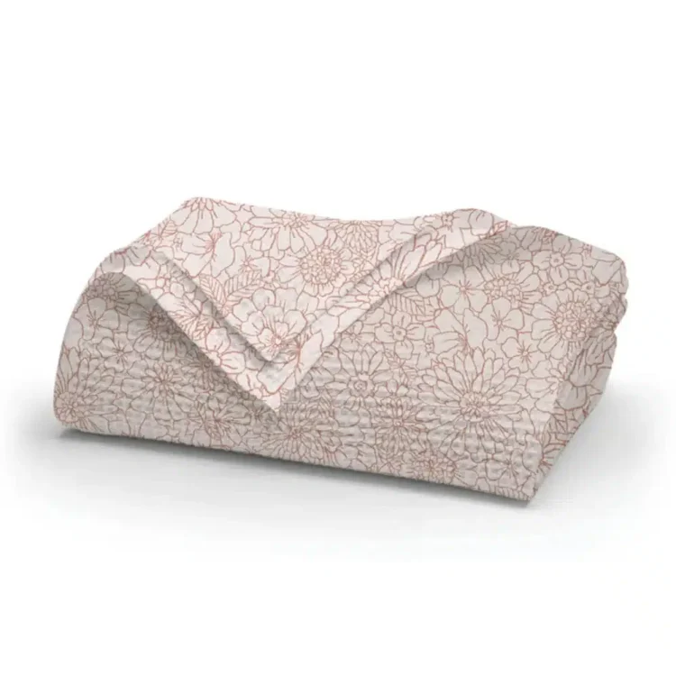 Κουβέρτα Πικέ Bloom Ροζέ Μονή