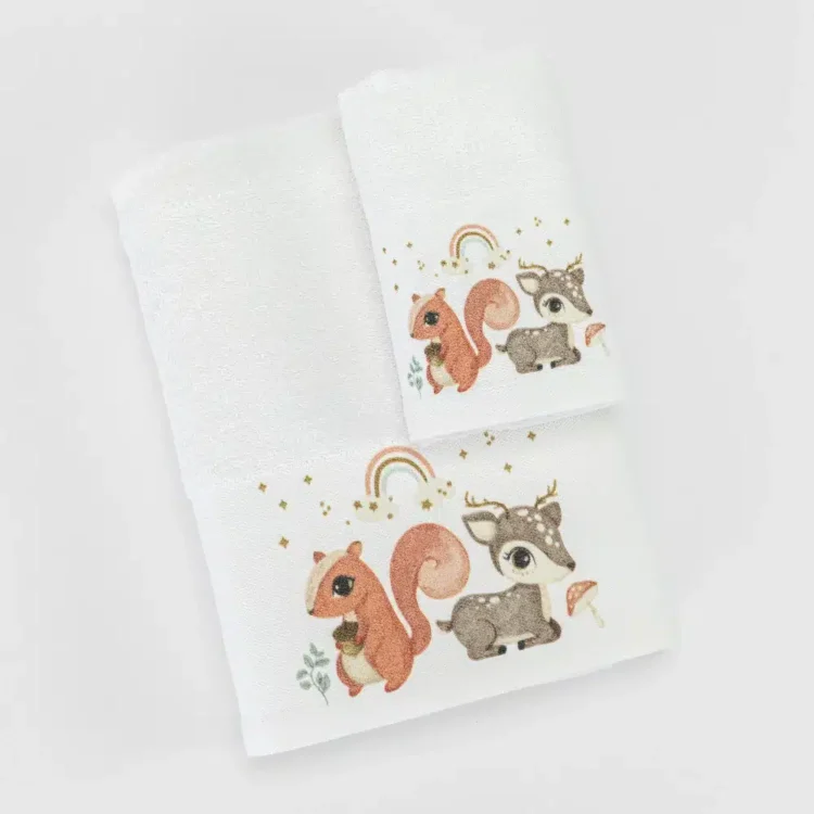 Πετσέτες Σετ 2ΤΜΧ Woodland Λευκό