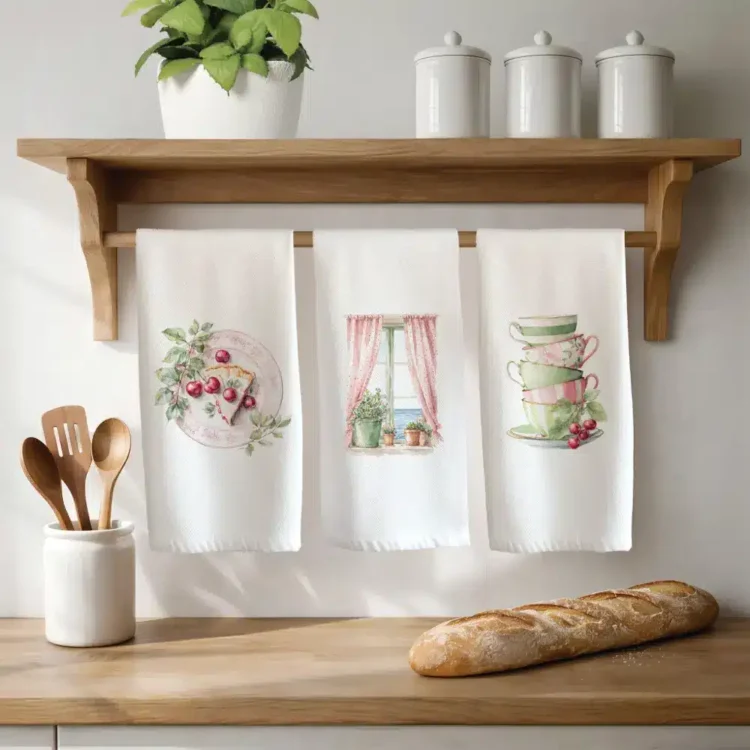 Ποτηρόπανα Κουζίνας Cherries Σετ 3ΤΜΧ