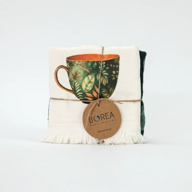 Ποτηρόπανα Κουζίνας Green Tea Σετ 2ΤΜΧ