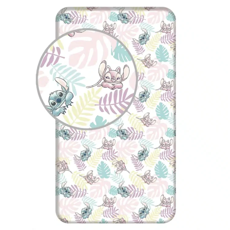 Σεντόνι Βαμβακερό Stitch Leaves Μονό Με Λάστιχο